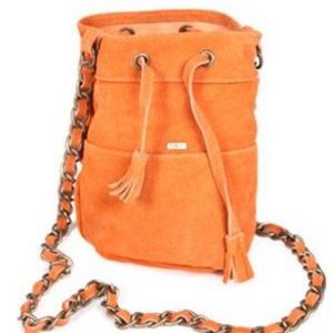 Obey Suede Spicy Orange Chain Purse 🍊